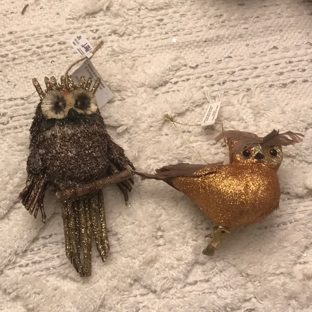 Pier1 owl Christmas ornaments